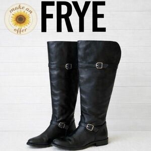 Frye. Black Leather. Double Buckle Straps.
Shirley Boots. Women 5.5.